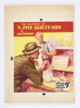 'Five Guilty Men' original cover artwork by Reginald Heade for Sexton Blake Library No 316 (1954).