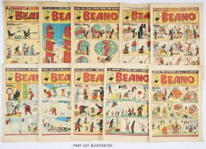 Beano (1952-53). 1952: 494-512, 523-540, 542-544 (40). 1953: 546-548, 550-571, 573, 579, 580, 582 (
