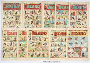 Beano (1950) 390-441. Complete year with first Sinbad by Paddy Brennan, Sammy's Super Rubber by