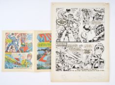 Judge Dredd original artwork by Ron Turner (1977) from 2000 AD prog 16 pg 32 with original comic.