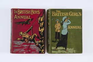 British Boys’ Annual (1914) with British Girls’ Annual (1914). Publisher’s file copies. Brightly
