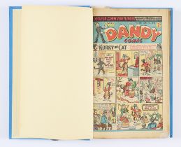 Dandy (1949) 386-423. Complete year in bound volume with Desperate Dan and Danny Longlegs by