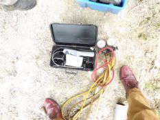 Air conditioning gauges and leak sensor