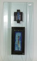 David Bez, (b.1966), studio glass wall plaque, signed Bez, 43 x 87cm