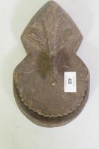 African carved wood mask, 25cm long