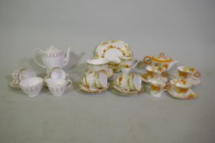 Art Deco Shelby tea for two set in Cape Gooseberry pattern, No.W12299; a Royal Staffordshire part