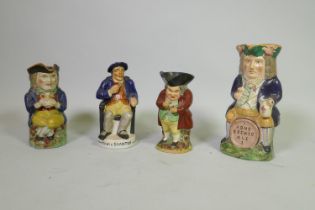 Collection of early C19th Staffordshire Toby character jugs, Sampson Smith 'Home Brewed Ale'