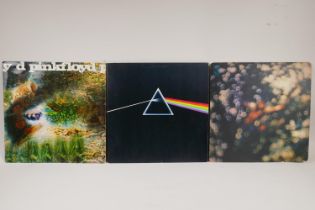 Pink Floyd, three original stereo vinyl LPs including A Saucerful of Secrets, Columbia Records 1968,