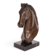 Bronze bust of a horse