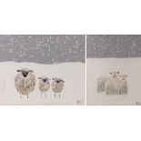 Christina Harris (British Contemporary): 'Nowhere to Go! (6)' and 'Lost in a Snow (6)'