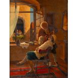 Victor Goulard (French 1848-1922): The Barbershop
