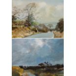 Joseph Pighills (West Yorkshire 1902-1984): Farmhouse on the Moors and 'Road to Byland'