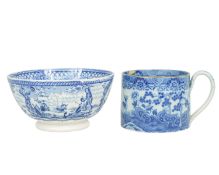 A rare pearlware candle holder.