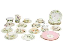 Six Royal Crown Derby floral gilded side plates.
