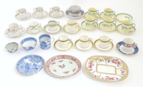 A quantity of assorted tea cups and saucers, tea bowls, etc. to include examples by Spode, Wedgwood,