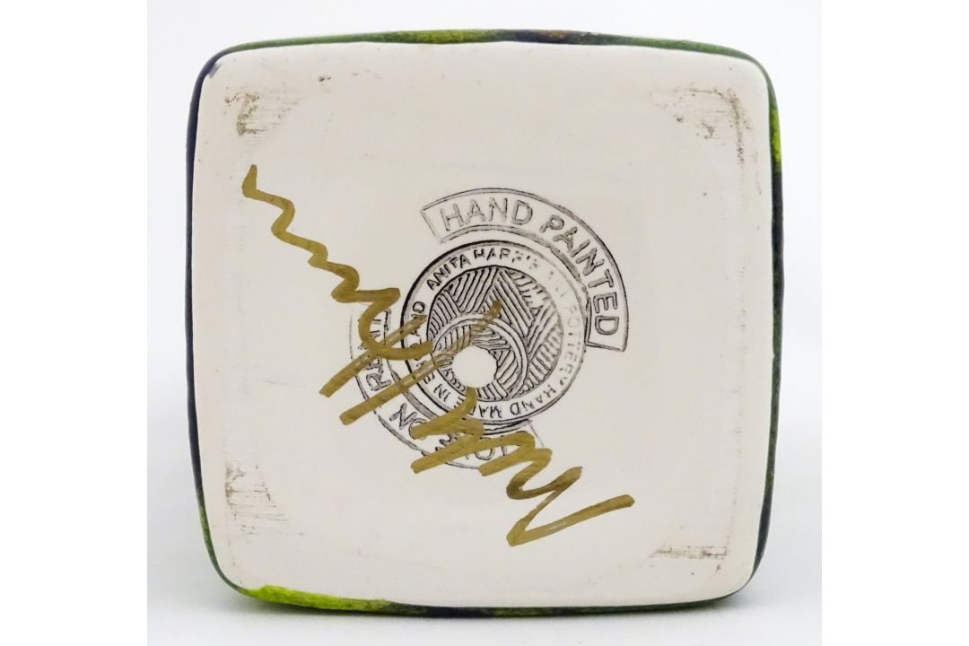An Anita Harris green glazed vase of squared form. Signed under. Approx. 6" high Please Note - we do - Image 7 of 7