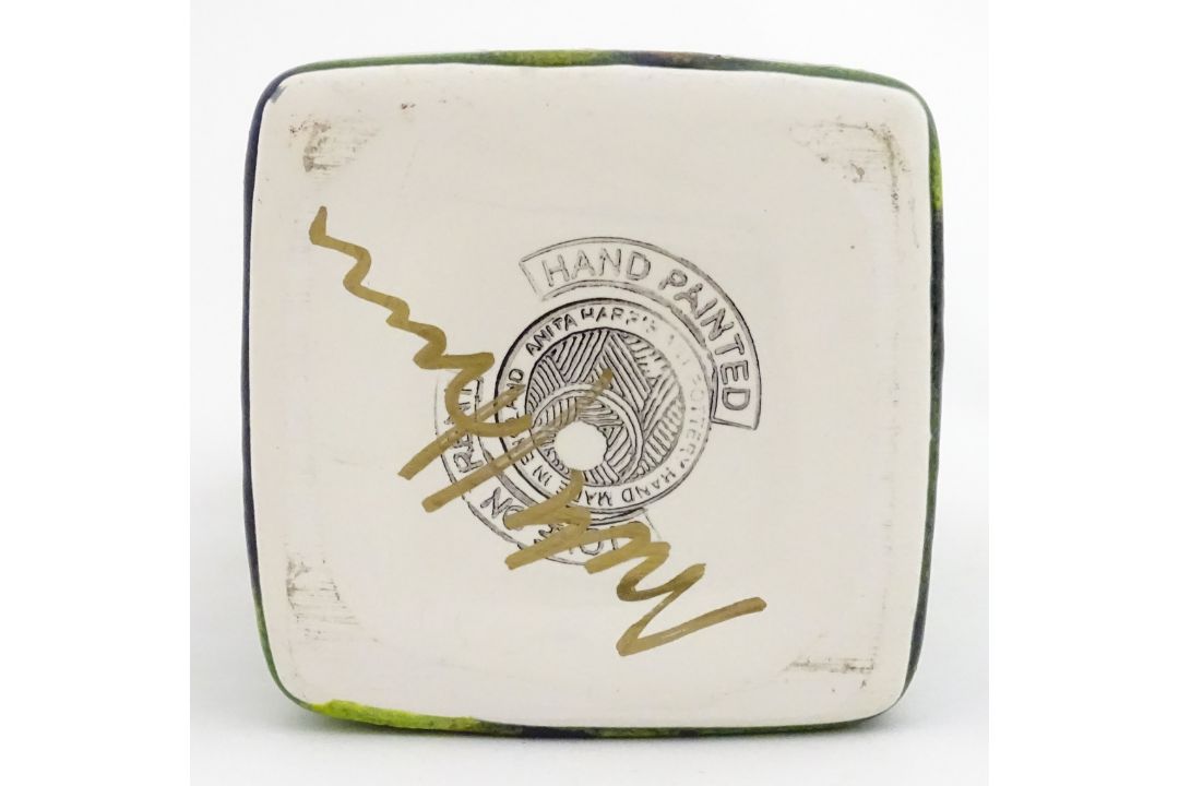 An Anita Harris green glazed vase of squared form. Signed under. Approx. 6" high Please Note - we do - Image 6 of 7
