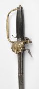 Sword. A Dutch combination hunting sword cum flintlock pistol by Van de Baize, 18th century