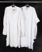 Clothing. Two gentlemen's linen shirts, mid 19th century, & other items