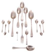 A PAIR OF GEORGE III SILVER OLD ENGLISH THREAD TABLESPOONS