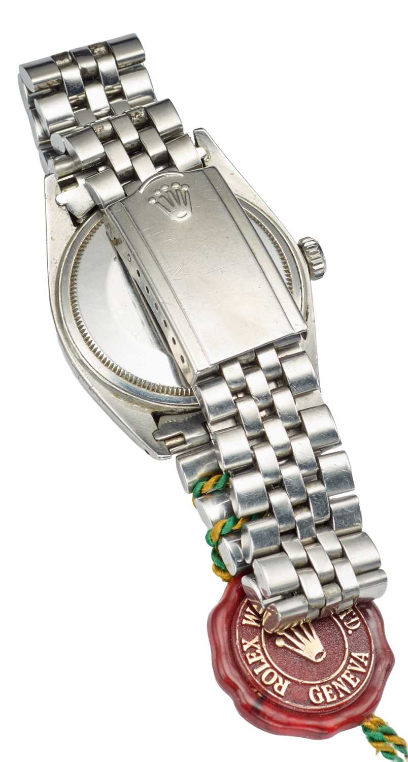 ROLEX OYSTER PERPETUAL DATEJUST: A STAINLESS STEEL BRACELET WATCH - Image 2 of 4