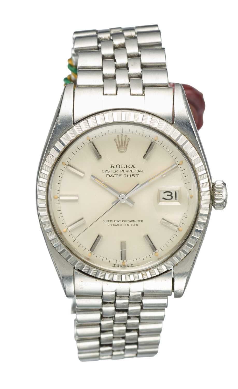 ROLEX OYSTER PERPETUAL DATEJUST: A STAINLESS STEEL BRACELET WATCH