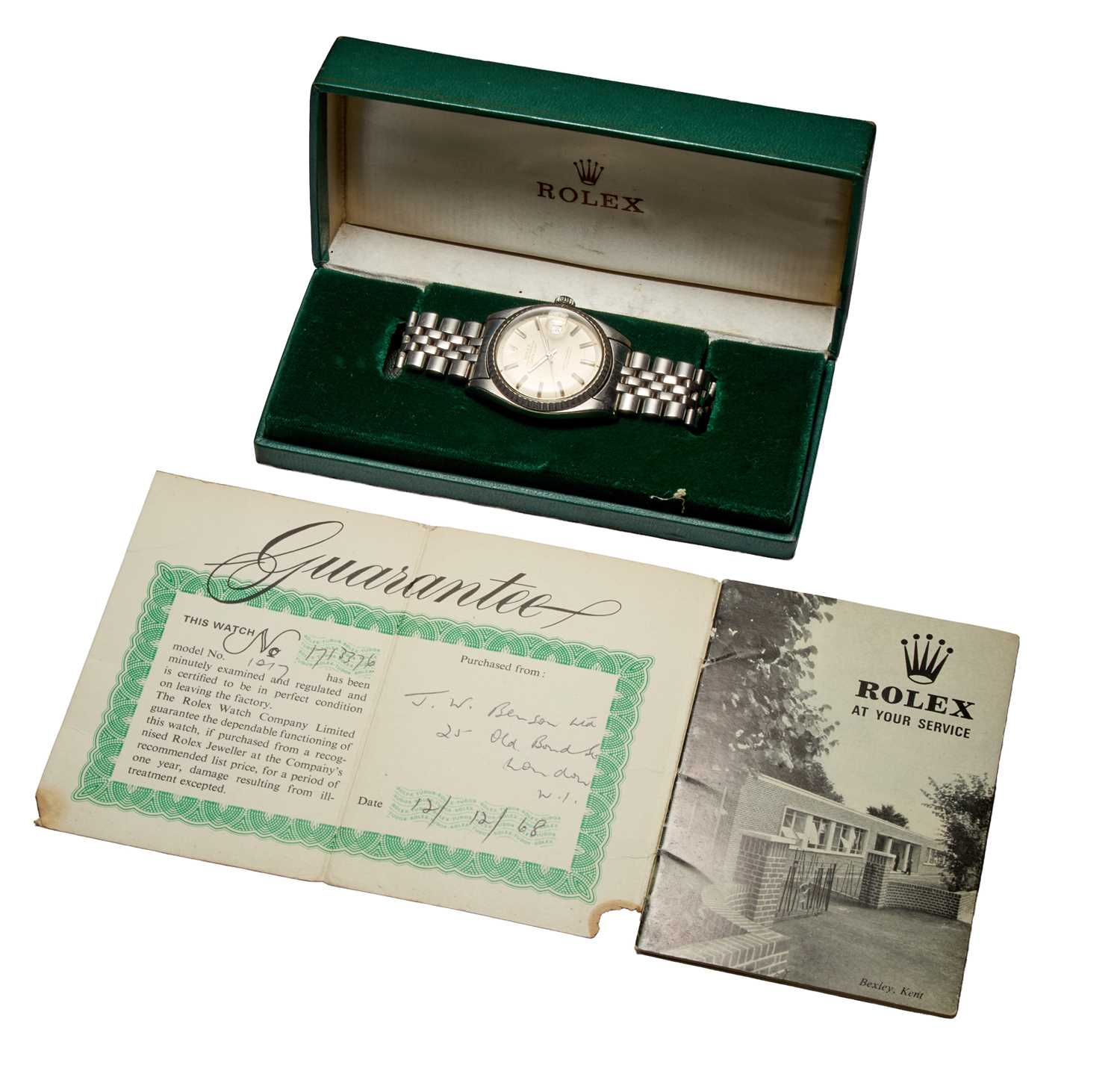 ROLEX OYSTER PERPETUAL DATEJUST: A STAINLESS STEEL BRACELET WATCH - Image 4 of 4