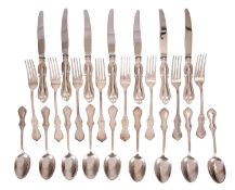A SWEDISH 800 STANDARD SILVER PART CUTLERY SERVICE