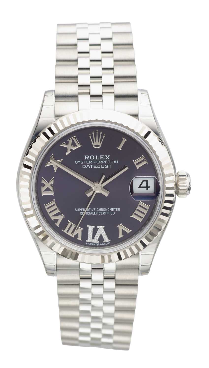 ROLEX OYSTER PERPETUAL DATEJUST 31: A STAINLESS STEEL BRACELET WATCH