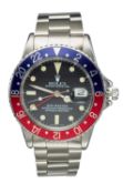 ROLEX OYSTER PERPETUAL GMT-MASTER: A STAINLESS STEEL BRACELET WATCH