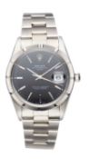 ROLEX OYSTER PERPETUAL DATE: A STAINLESS STEEL BRACELET WATCH