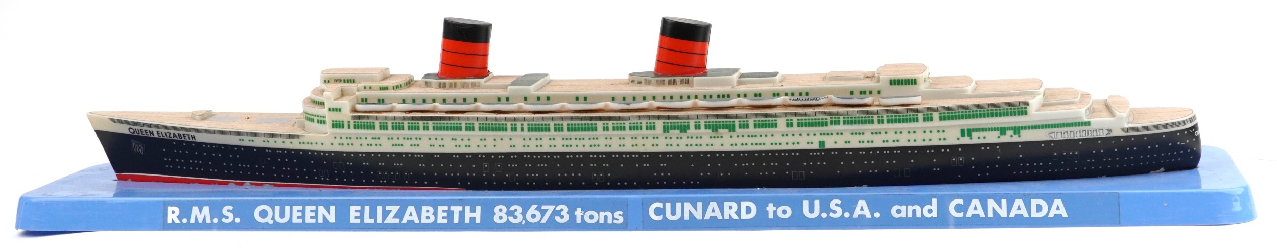 A Richard Wagner R.M.S. Queen Elizabeth Cunard to USA and Canada light-up model, 128cm in length.