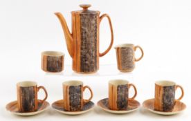 Price Kensington six place coffee service, the coffee pot, 22cm high.