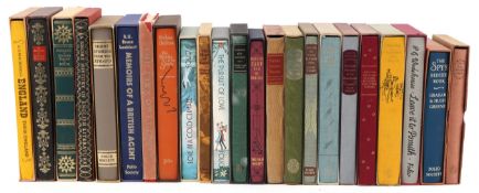 Folio Society hardback books including The Pursuit of Love, Memoires of a British Agent, Father
