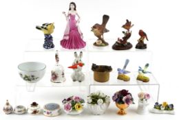 Collectable china including a Dorli Carr studio pottery stoneware tea light holder, a Coalport