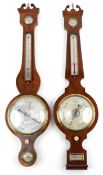 Two 19th/early 20th century mahogany banjo barometers having silvered dials, inscribed P Intross