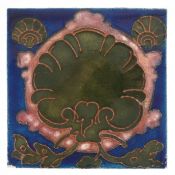 Carter & Co., early 20th century Poole pottery maritime interest tile hand painted with a scallop