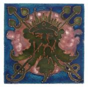 Carter & Co., early 20th century Poole pottery maritime interest tile hand painted with Neptune,