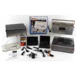 Vintage electricals including Panasonic RX-5030L ghetto blaster, His Master's Voice reel-to-reel