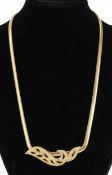 Christian Dior, vintage designer yellow metal and clear stone necklace, 47cm in length, 19.9g.