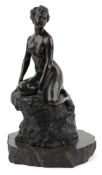 Francis William Doyle Jones (1873-1938) bronze figure of a seated nude female, raised on a