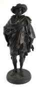 After Jean Salmson, a bronze study of Van Dyck, 56cm high.