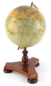 Vintage Philips nine inch terrestrial table globe, 40cm high.