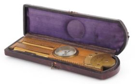 Late 19th/early 20th century boxwood and brass clinometer rule, probably by Stanley, housed in a