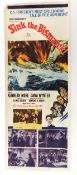 Vintage Sink the Bismarck film poster, 91cm x 35.5cm.