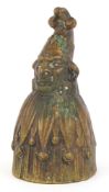 19th century 'Punch' brass bell, no clapper, 9.5cm high.