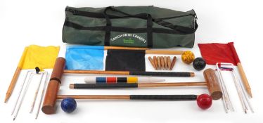 Vintage lawn croquet set.