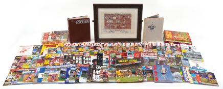 Football memorabilia including Soccer Stars 1974-75 complete picture stamp card album, 90 Minutes