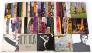 Collection of vinyl LP records including Led Zeppelin, David Bowie, Genesis, Peter Gabriel, Bob