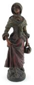 After Louis & François Moreau, French spelter figure of a female entitled Manon, 48cm high